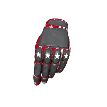 Patriotic Red Padded Gloves
